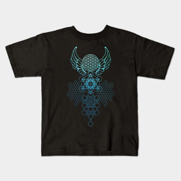 Abstract Sacred Geometry Flower of Life Kids T-Shirt by Bluepress